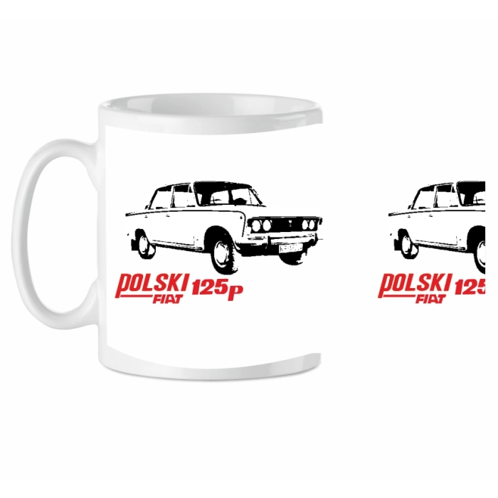 Kubek porcelanowy z uchem Fiat 125p