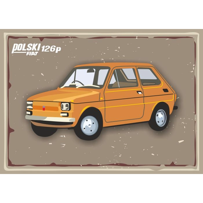 Plakat z nadrukiem Polski Fiat 126p