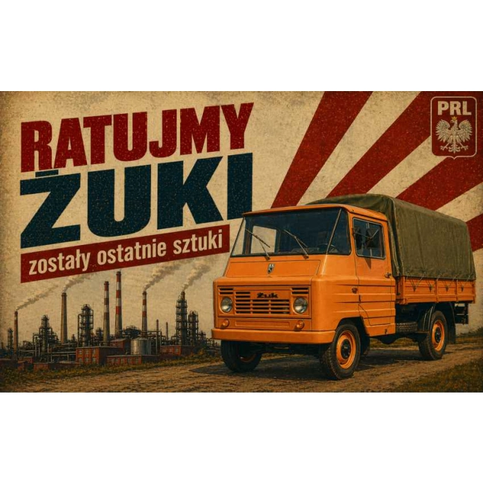 Tablica PRL ratujmy żuki zostały ostatnie sztuki