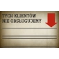 Tablica PRL z hasłem - tych klientów nie obsługujemy